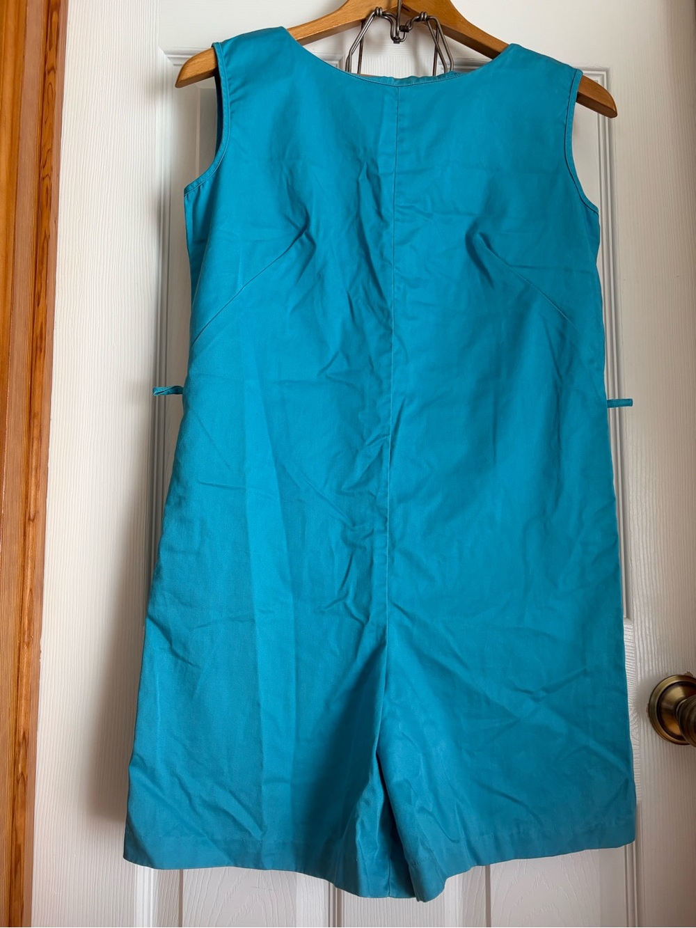 Vintage Lady Carol Turquoise Blue Sleeveless Romper Playsuit Retro Mod